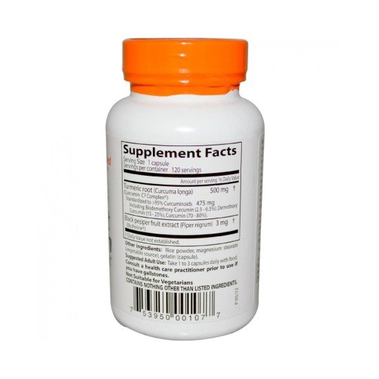 Куркумин Комплекс + Пиперин 500 мг 120 капсули | Doctor's Best