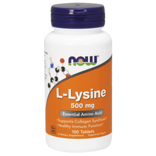 L-Lysine Лизин 500 мг 100/250 таблетки | Now Foods 