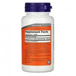 L-Lysine Лизин 500 мг 100/250 таблетки | Now Foods 