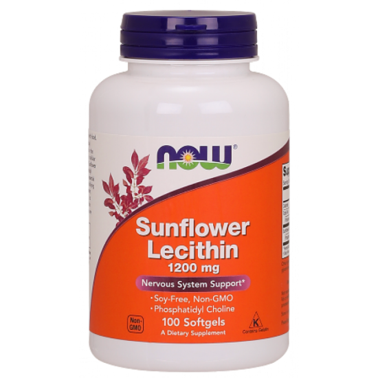 Sunflower Lecithin 1200 мг 100/200 дражета | Now Foods 